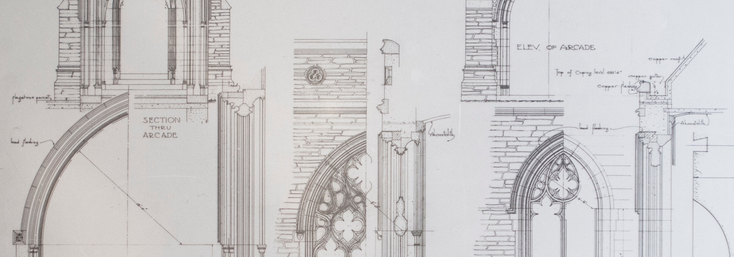 Technical drawings of Gothic buildings